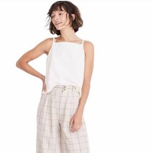 Madewell White Seersucker Apron tank